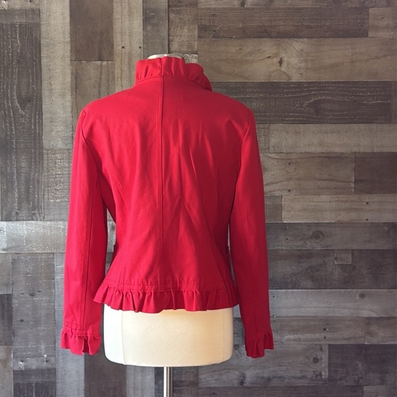 INC International Concepts red blazer jacket large feminine formal holiday party - Picture 8 of 11